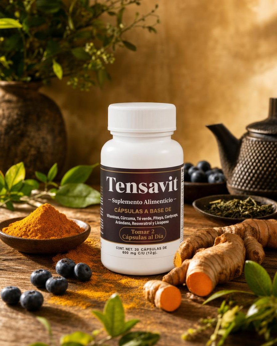 Frasco de Tensavit Articulaciones, suplemento alimenticio con cúrcuma, 20 cápsulas